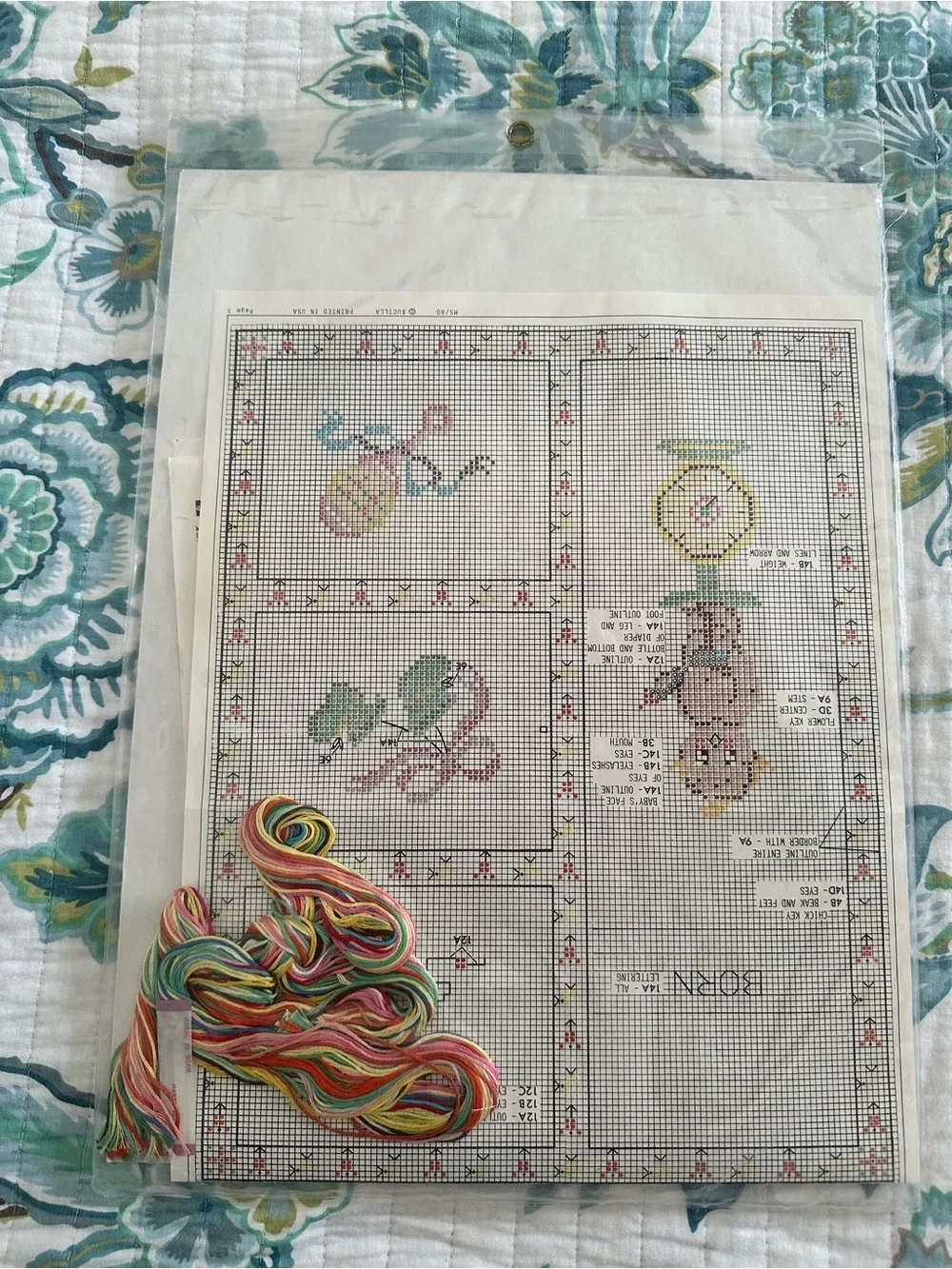 Bucilla Counted Cross-Stitch Birth Sampler - Pastel Baby Motifs 48677
